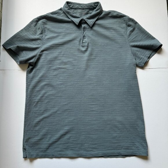 John Varvatos Polo Shirt Short Sleeve Blue Collared 3 Button 100% Cotton Sz M - Picture 8 of 13